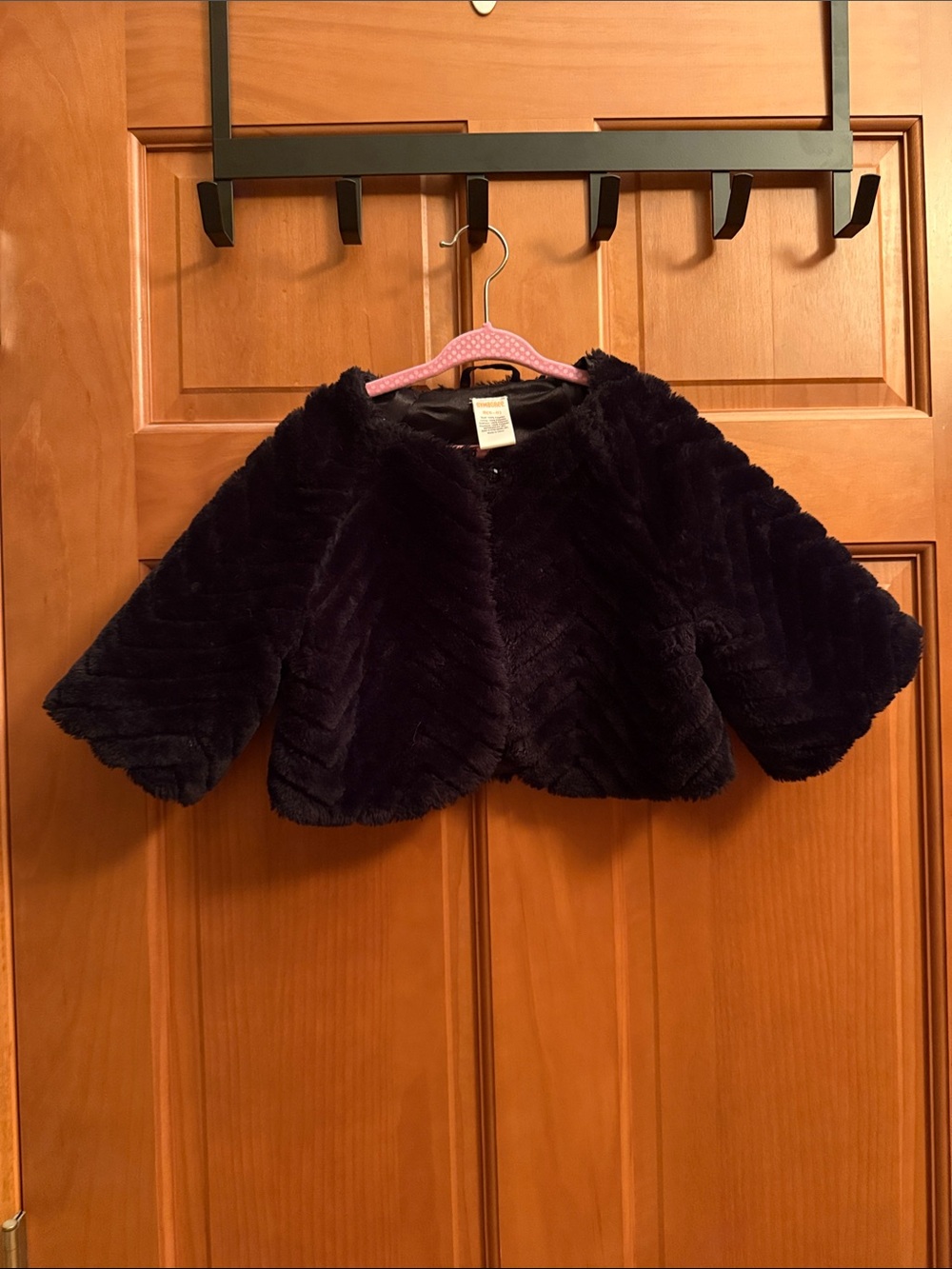 Gymboree Plush Black Faux Fur Capelet
